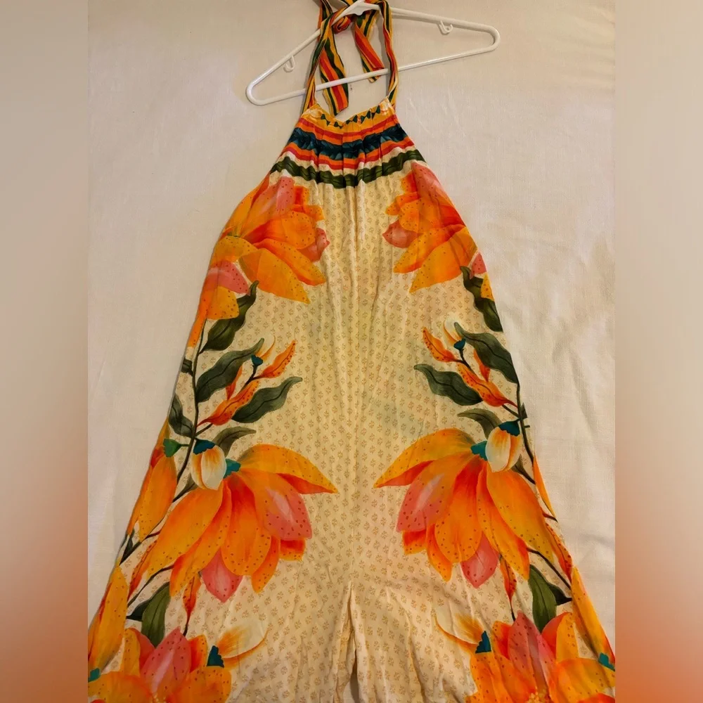 FARM Rio for Anthropologie High Neck Wide Leg Jumpsuit Size Medium - Picture 5 of 11